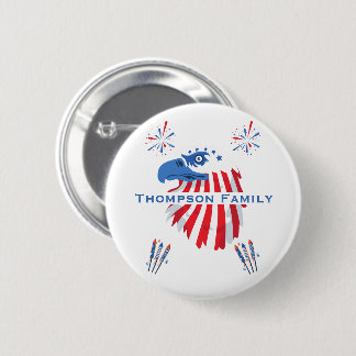  Patriotic Bald Eagle America 250th 4th of July 2 Inch Round Button
