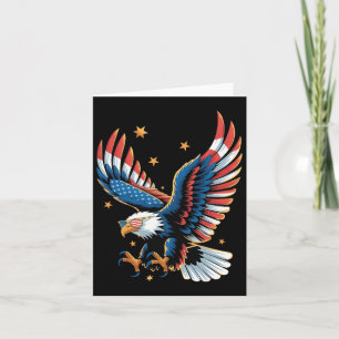 Patriotic Bald Eagle American Flag 4th Of July Eag Card