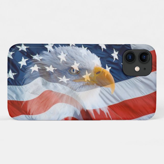 Patriotic Bald Eagle American Flag Case-Mate iPhon Case-Mate iPhone Case (Back (Horizontal))