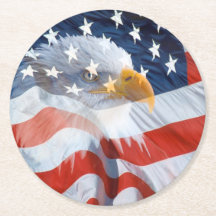 Patriotic Bald Eagle American Flag