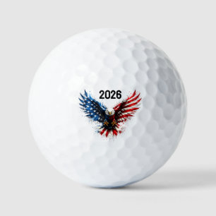 Patriotic Bald Eagle American Flag Wings Golf Ball