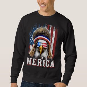 Patriotic Bald Eagle Men 4th Of July American Fla Sweatshirt
