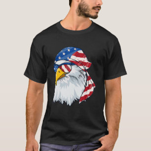 Patriotic Bald Eagle Men 4th Of July American Fla T-Shirt