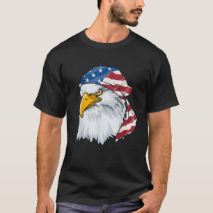 Patriotic Bald Eagle Men 4th Of July American Flag T-Shirt
