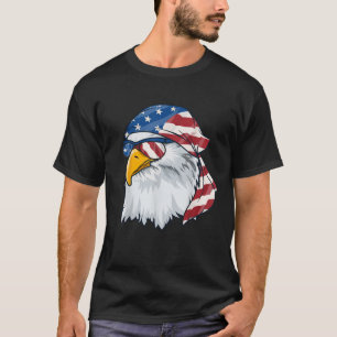 Patriotic Bald Eagle Men 4th Of July American Flag T-Shirt