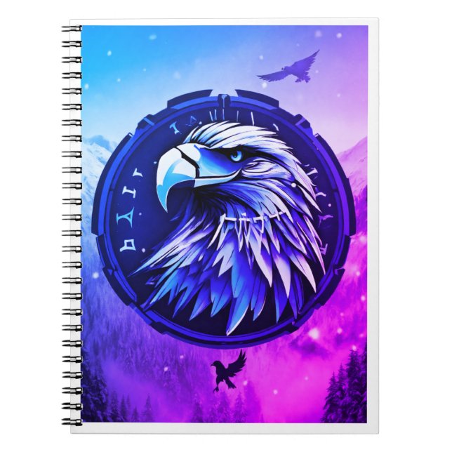 Patriotic Bald Eagle Spiral Notebook (Front)
