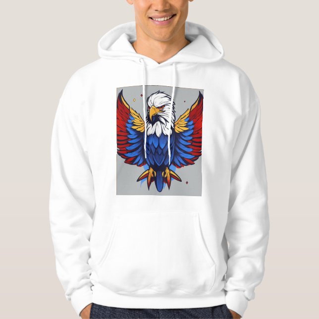 "Patriotic Bald Eagle T-Shirt - Soar with Freedom Hoodie (Front)