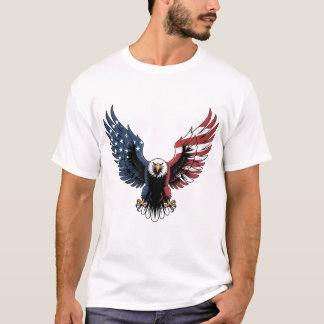 Patriotic Bald Eagle T-Shirt – USA Flag Wings Amer