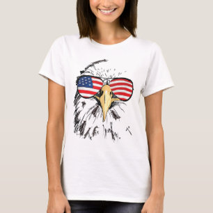 Patriotic Bald Eagle USA American Flag 4th Of July T-Shirt
