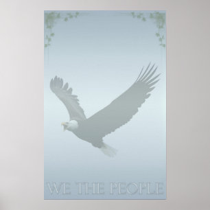 Patriotic Bald Eagle 'We The People' USA Poster