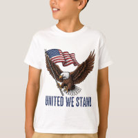 Patriotic Bald Eagle with American Flag