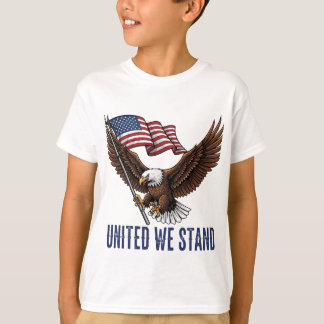 Patriotic Bald Eagle with American Flag T-Shirt