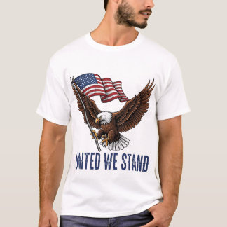 Patriotic Bald Eagle with American Flag – “United  T-Shirt