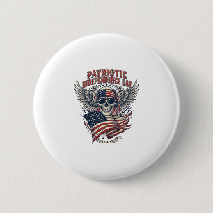 Patriotic Bandana Rocker Old Glory Music Rock Meta 2 Inch Round Button