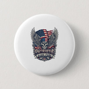 Patriotic Bandana Rocker Old Glory Music Rock Meta 2 Inch Round Button