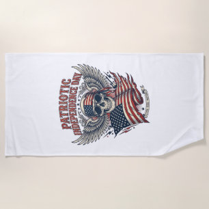 Patriotic Bandana Rocker Old Glory Music Rock Meta Beach Towel