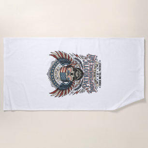 Patriotic Bandana Rocker Old Glory Music Rock Meta Beach Towel