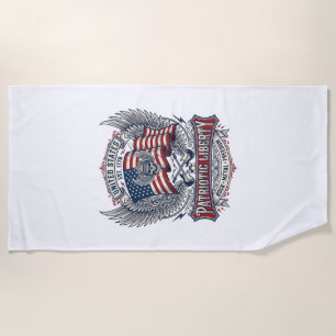 Patriotic Bandana Rocker Old Glory Music Rock Meta Beach Towel