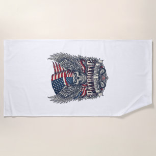 Patriotic Bandana Rocker Old Glory Music Rock Meta Beach Towel