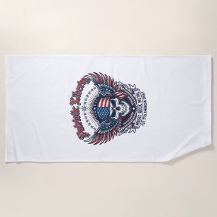 Patriotic Bandana Rocker Old Glory Music Rock Meta Beach Towel
