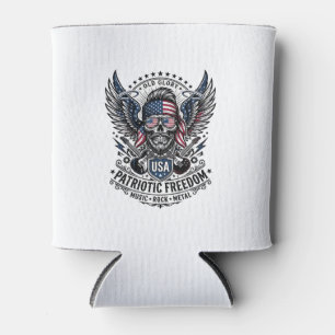 Patriotic Bandana Rocker Old Glory Music Rock Meta Can Cooler