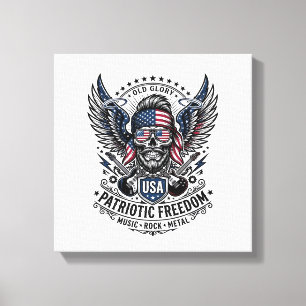 Patriotic Bandana Rocker Old Glory Music Rock Meta Canvas Print