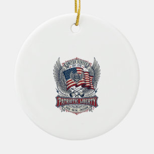 Patriotic Bandana Rocker Old Glory Music Rock Meta Ceramic Ornament