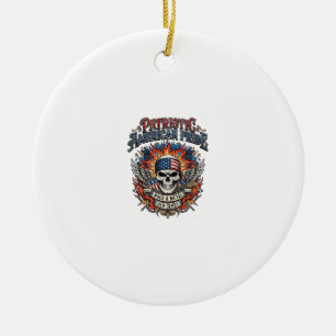 Patriotic Bandana Rocker Old Glory Music Rock Meta Ceramic Ornament