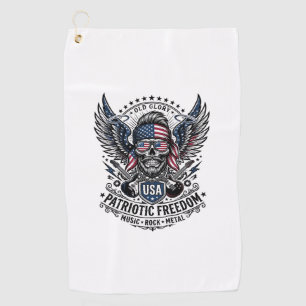 Patriotic Bandana Rocker Old Glory Music Rock Meta Golf Towel