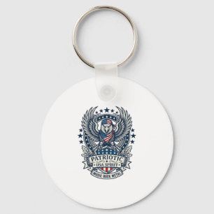 Patriotic Bandana Rocker Old Glory Music Rock Meta Keychain