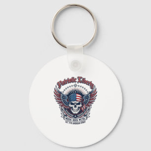 Patriotic Bandana Rocker Old Glory Music Rock Meta Keychain