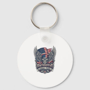 Patriotic Bandana Rocker Old Glory Music Rock Meta Keychain