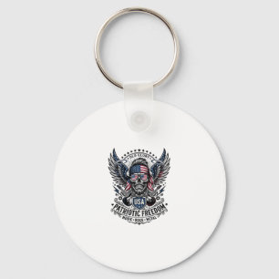 Patriotic Bandana Rocker Old Glory Music Rock Meta Keychain