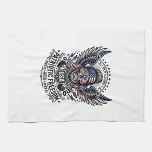 Patriotic Bandana Rocker Old Glory Music Rock Meta Kitchen Towel