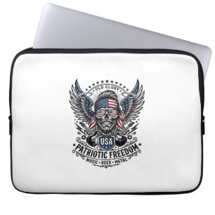 Patriotic Bandana Rocker Old Glory Music Rock Meta Laptop Sleeve