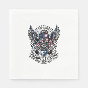 Patriotic Bandana Rocker Old Glory Music Rock Meta Napkin
