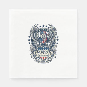 Patriotic Bandana Rocker Old Glory Music Rock Meta Napkin