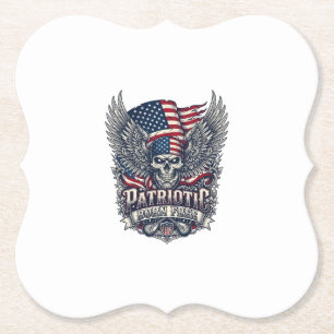 Patriotic Bandana Rocker Old Glory Music Rock Meta Paper Coaster