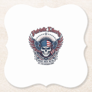 Patriotic Bandana Rocker Old Glory Music Rock Meta Paper Coaster
