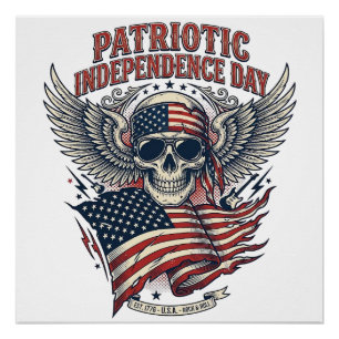 Patriotic Bandana Rocker Old Glory Music Rock Meta Poster
