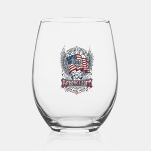 Patriotic Bandana Rocker Old Glory Music Rock Meta Stemless Wine Glass