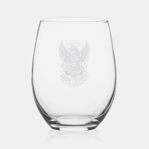 Patriotic Bandana Rocker Old Glory Music Rock Meta Stemless Wine Glass