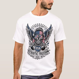 Patriotic Bandana Rocker Old Glory Music Rock Meta T-Shirt