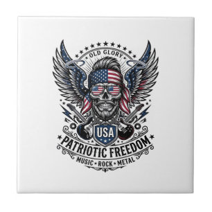 Patriotic Bandana Rocker Old Glory Music Rock Meta Tile