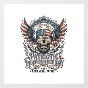 Patriotic Bandana Rocker Old Glory Music Rock Meta Window Cling