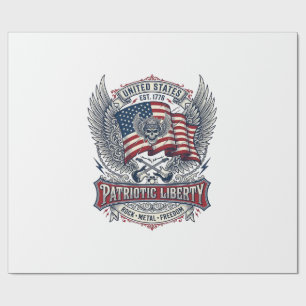 Patriotic Bandana Rocker Old Glory Music Rock Meta Wrapping Paper