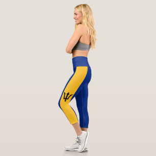 Patriotic Barbados Flag Capri Leggings