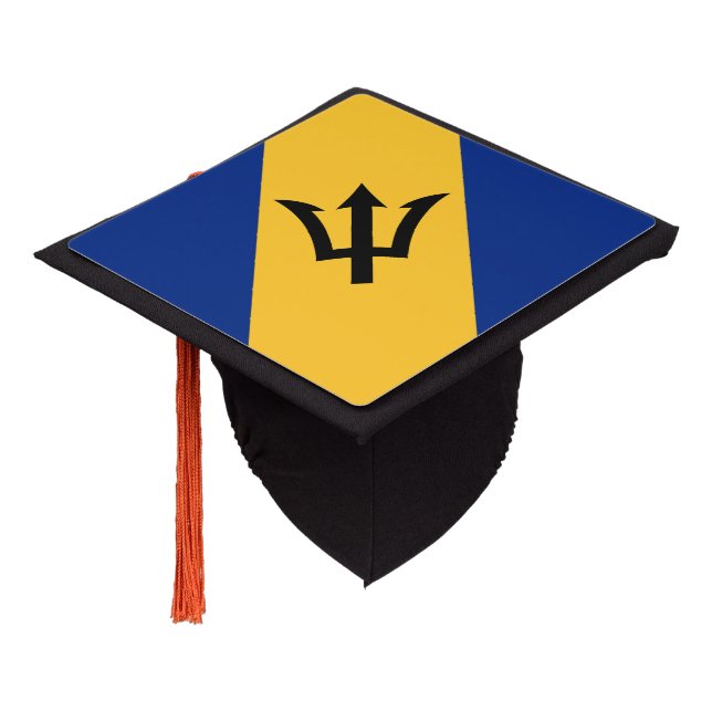Patriotic Barbados Flag Graduation Cap Topper (Angled)