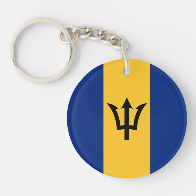Patriotic Barbados Flag Keychain (Front)