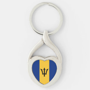Patriotic Barbados Flag Keychain